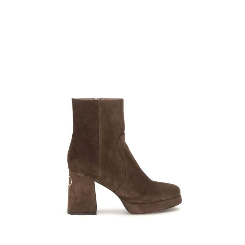 Valentino Garavani Brown Calf Leather Bos Taurus Ankle Women's Boots